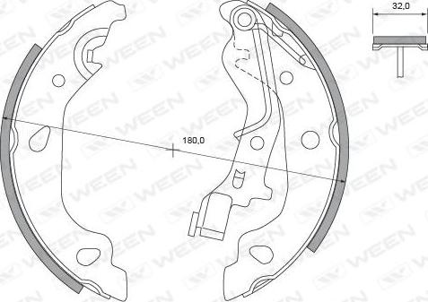 Ween 152-2442 - Комплект тормозных колодок, барабанные xparts.lv