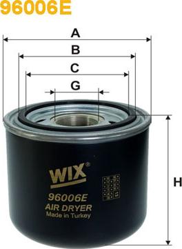 WIX Filters 96006E - Патрон осушителя воздуха, пневматическая система xparts.lv