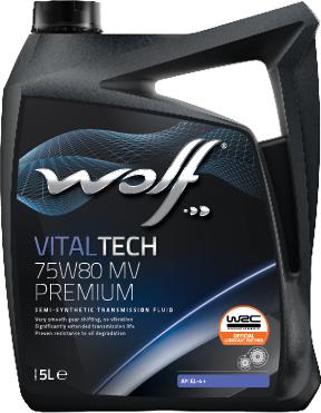 Wolf 1048401 - VITALTECH 75W80Premium 5L 5L. API GL 4. MB 235.10 xparts.lv