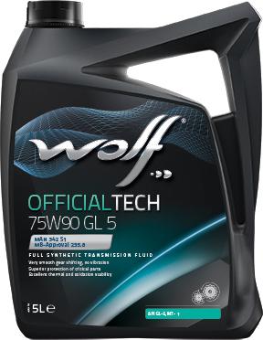 Wolf 8333262 - WOLF OFFICIALTECH75W90 5L GL5 MB 235.8. VOLVO 97312 xparts.lv