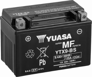 Yuasa YTX9-BS(CP) - 8.4Ah 135A Yuasa AGMCP Moto akumul. 152x87x107mm xparts.lv