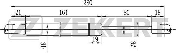 Zekkert GF-1609 - Gāzes atspere, Bagāžas / Kravas nodalījuma vāks xparts.lv