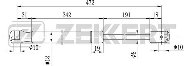 Zekkert GF-1114 - Газовая пружина, упор xparts.lv