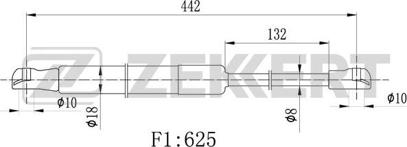 Zekkert GF-2487 - Gāzes atspere, Bagāžas / Kravas nodalījuma vāks xparts.lv