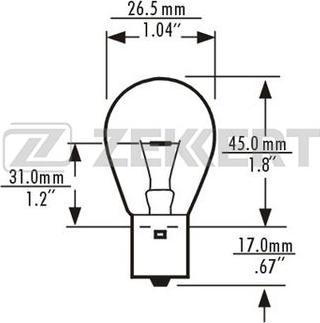 Zekkert LP-1083 - Лампа накаливания, фонарь указателя поворота xparts.lv