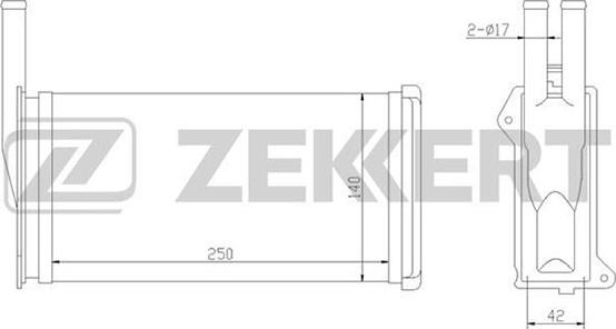 Zekkert MK-5002 - Heat Exchanger, interior heating xparts.lv