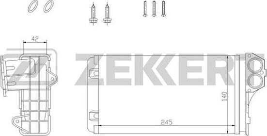 Zekkert MK-5088 - Теплообменник, отопление салона xparts.lv