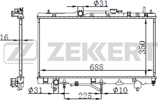 Zekkert MK-1584 - Radiators, Motora dzesēšanas sistēma xparts.lv
