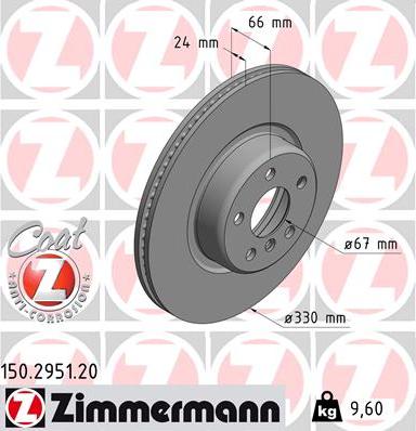 Zimmermann 150.2951.20 - Brake Disc xparts.lv