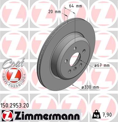 Zimmermann 150.2953.20 - Brake Disc xparts.lv