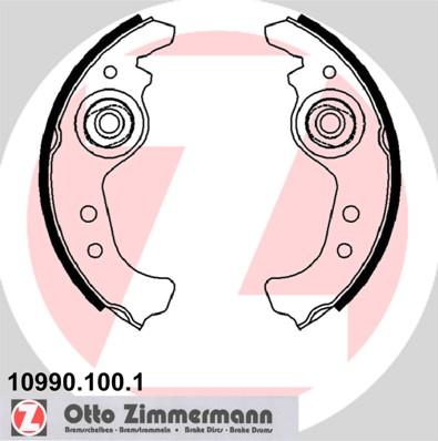 Zimmermann 10990.100.1 - Комплект тормозных колодок, барабанные xparts.lv