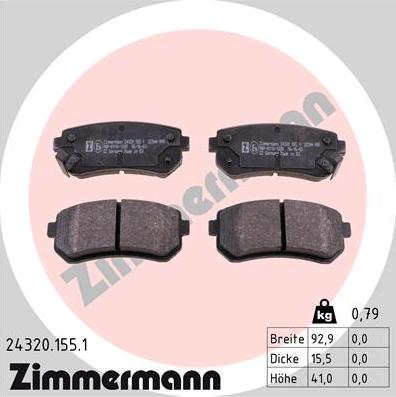 Zimmermann 24320.155.1 - Bremžu uzliku kompl., Disku bremzes xparts.lv
