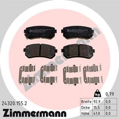 Zimmermann 24320.155.2 - Bremžu uzliku kompl., Disku bremzes xparts.lv