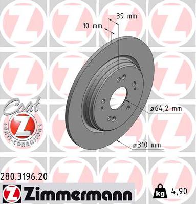 Zimmermann 280.3196.20 - Bremžu diski xparts.lv