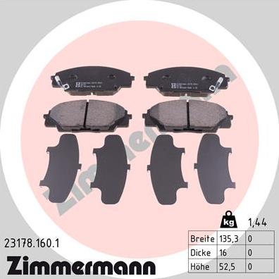 Zimmermann 23178.160.1 - Bremžu uzliku kompl., Disku bremzes xparts.lv