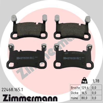Zimmermann 22468.165.1 - Тормозные колодки, дисковые, комплект xparts.lv