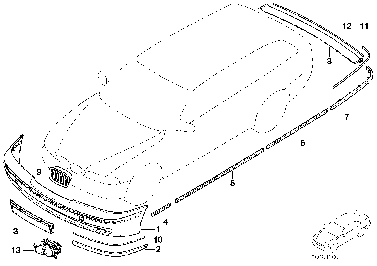 BMW 5111-7005-974 - Кронштейн щитка номерного знака xparts.lv