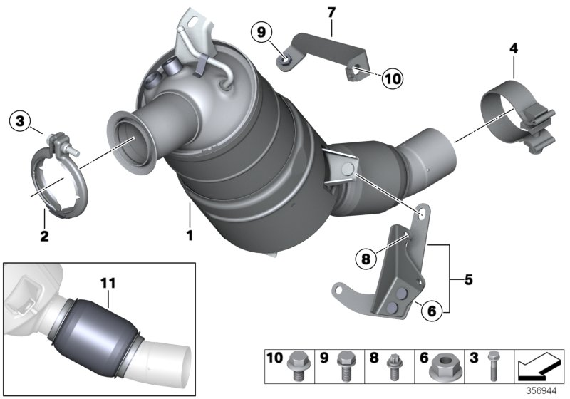 BMW (18.30.3.442.098) - Exch catalytic converter close to engine xparts.lv
