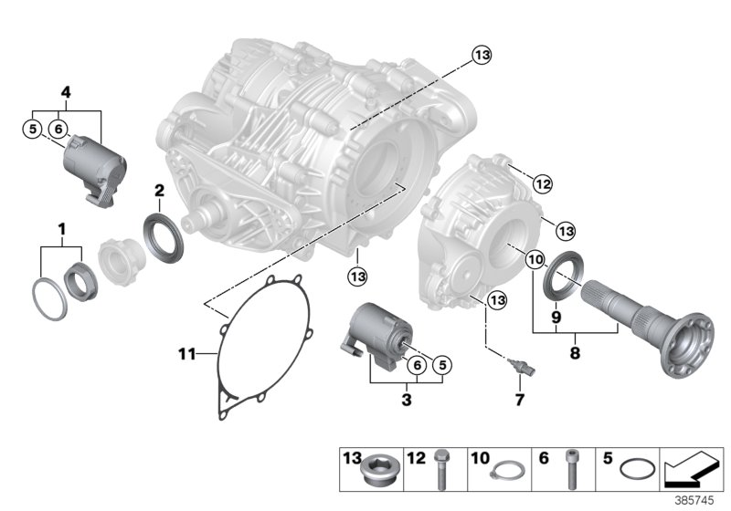 BMW 33107850614 - Rear axle diff. qmv sep. components: 2 Kit pcs. xparts.lv