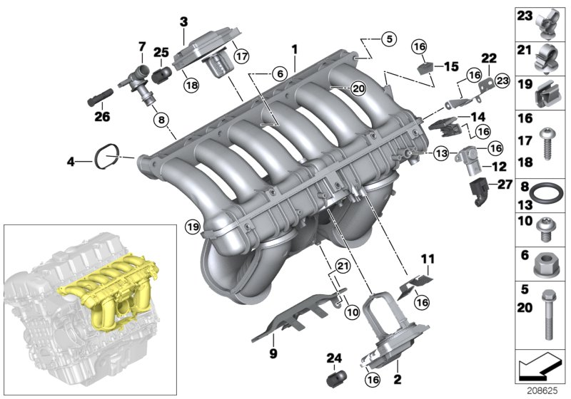 BMW 11617559525 - Intake manifold system: 1  pcs. xparts.lv
