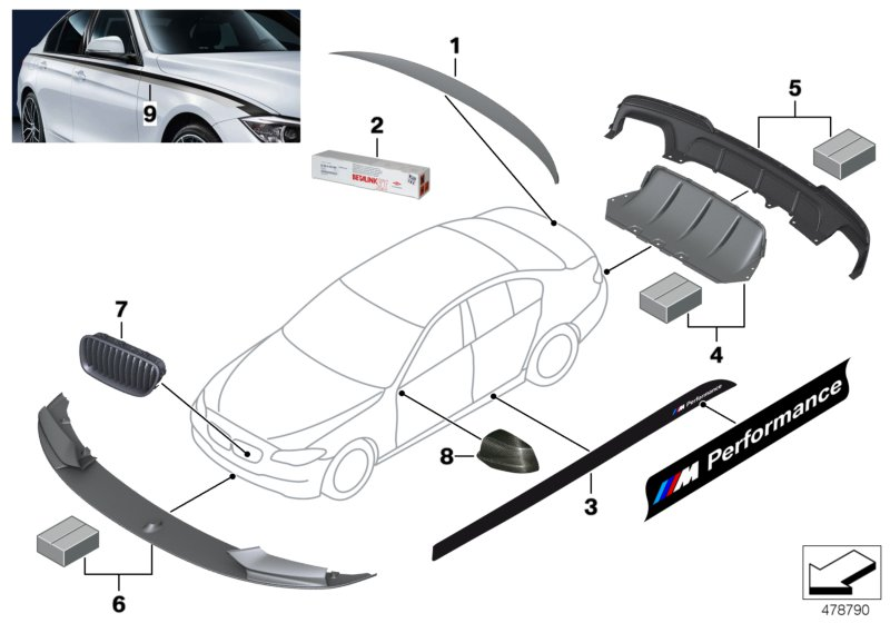 BMW 51622163505 - M performance aerodynamics accessories: 1  pcs. xparts.lv
