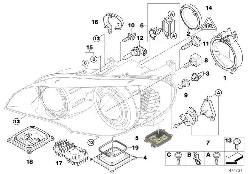 BMW 63117263052 - Single components for headlight: 2  pcs. xparts.lv