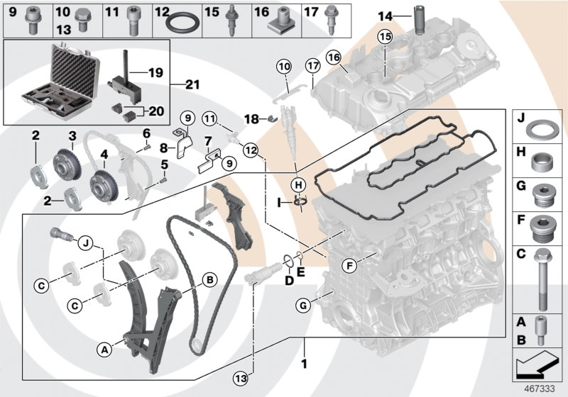BMW 11312420018 - Repair kit, open timing chain, top: 1 Kit pcs. xparts.lv