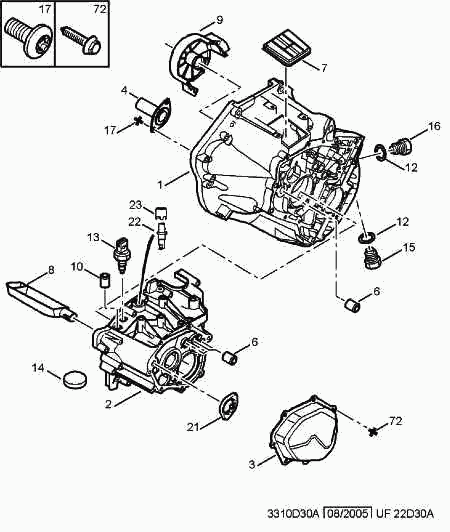 PEUGEOT 2105.40 - Engine clutch housing manual gearbox: 01 pcs. xparts.lv