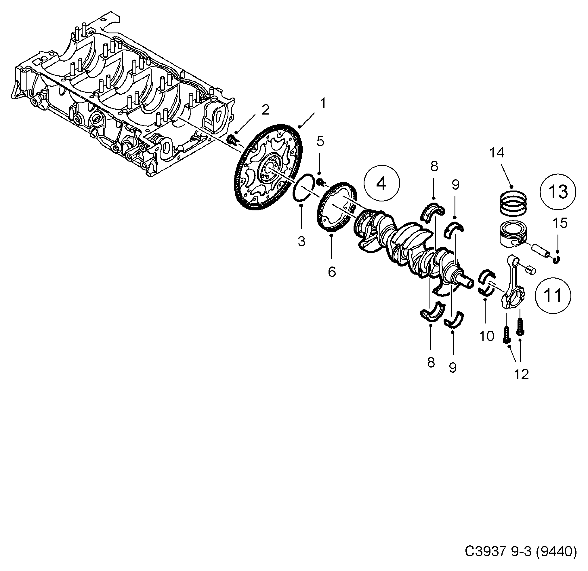 Opel 93171578 - Crankshaft - piston, (2003-2011) , b207: 8 pcs. xparts.lv