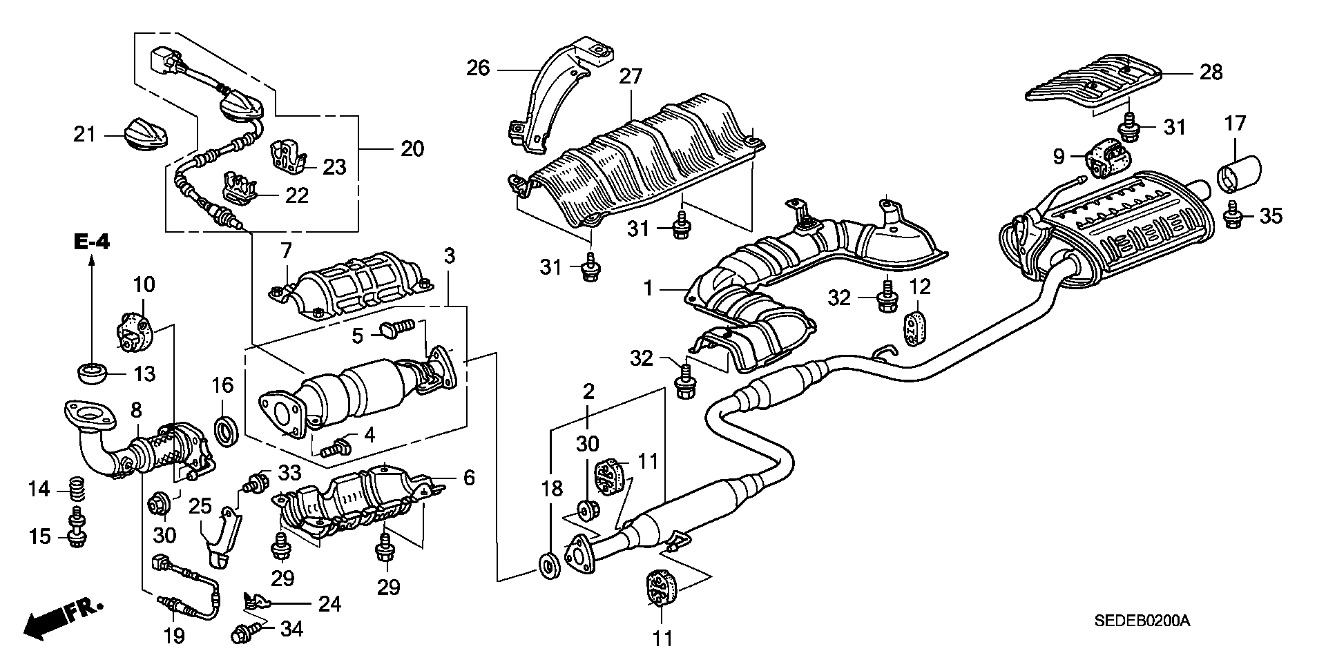Honda 18231-SR3-A22 - Exhaust pipe (2.0l): 002 pcs. xparts.lv