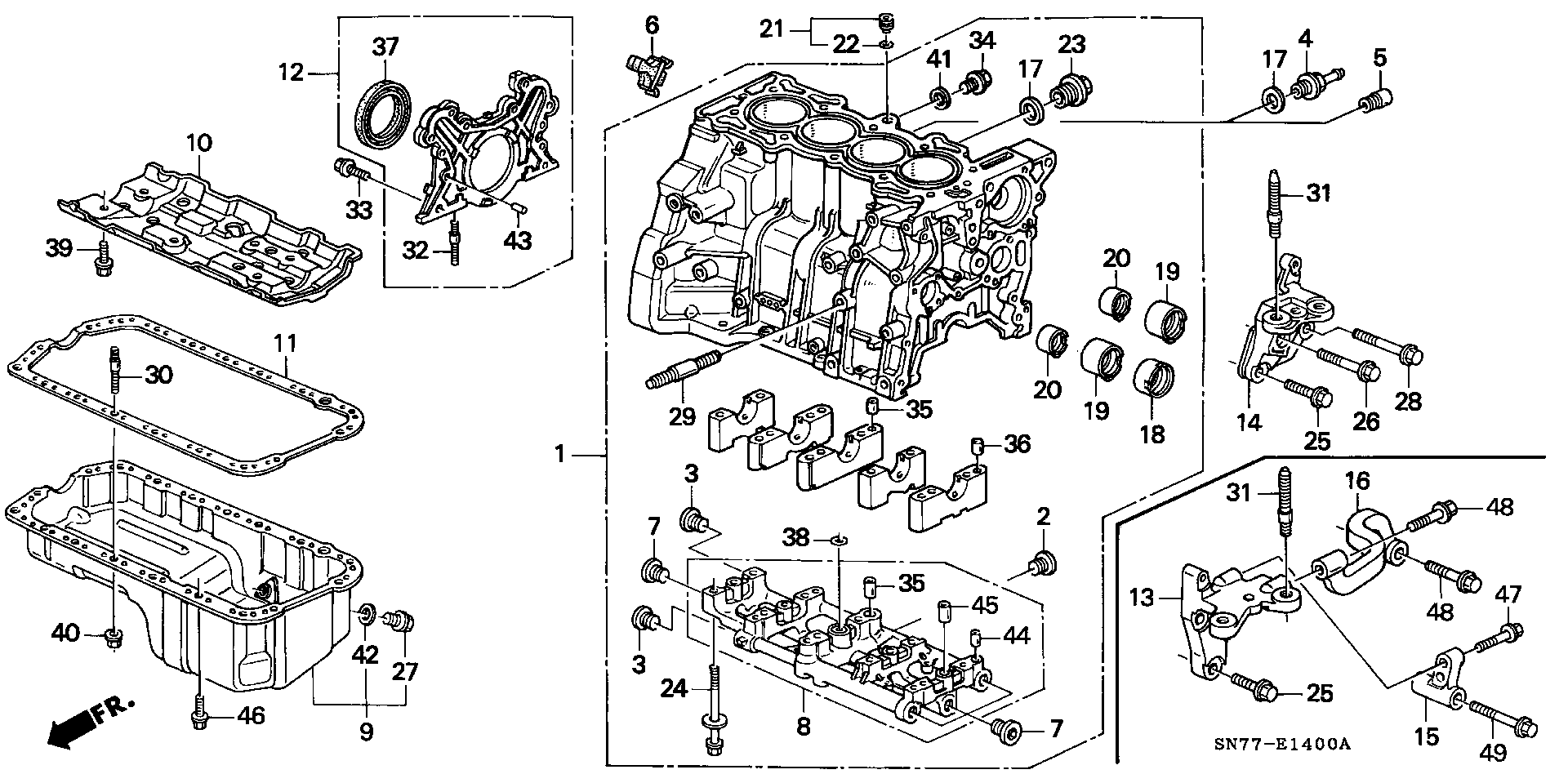 Honda 11251-P45-G00 - Cylinder block (sohc/sohc vtec): 001 pcs. xparts.lv