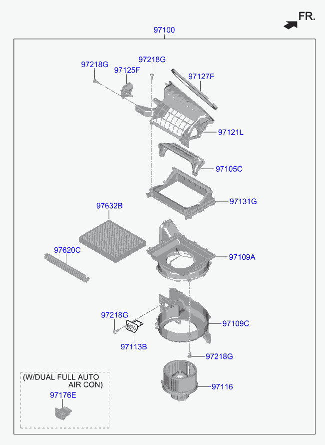 KIA 97133F2000 - Heater system - heater & blower: 1 pcs. xparts.lv