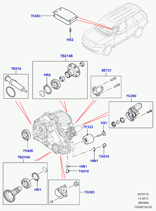 Land Rover IZB500030 - Transfer drive components - input, transmission case, l405 range: 1 pcs. xparts.lv
