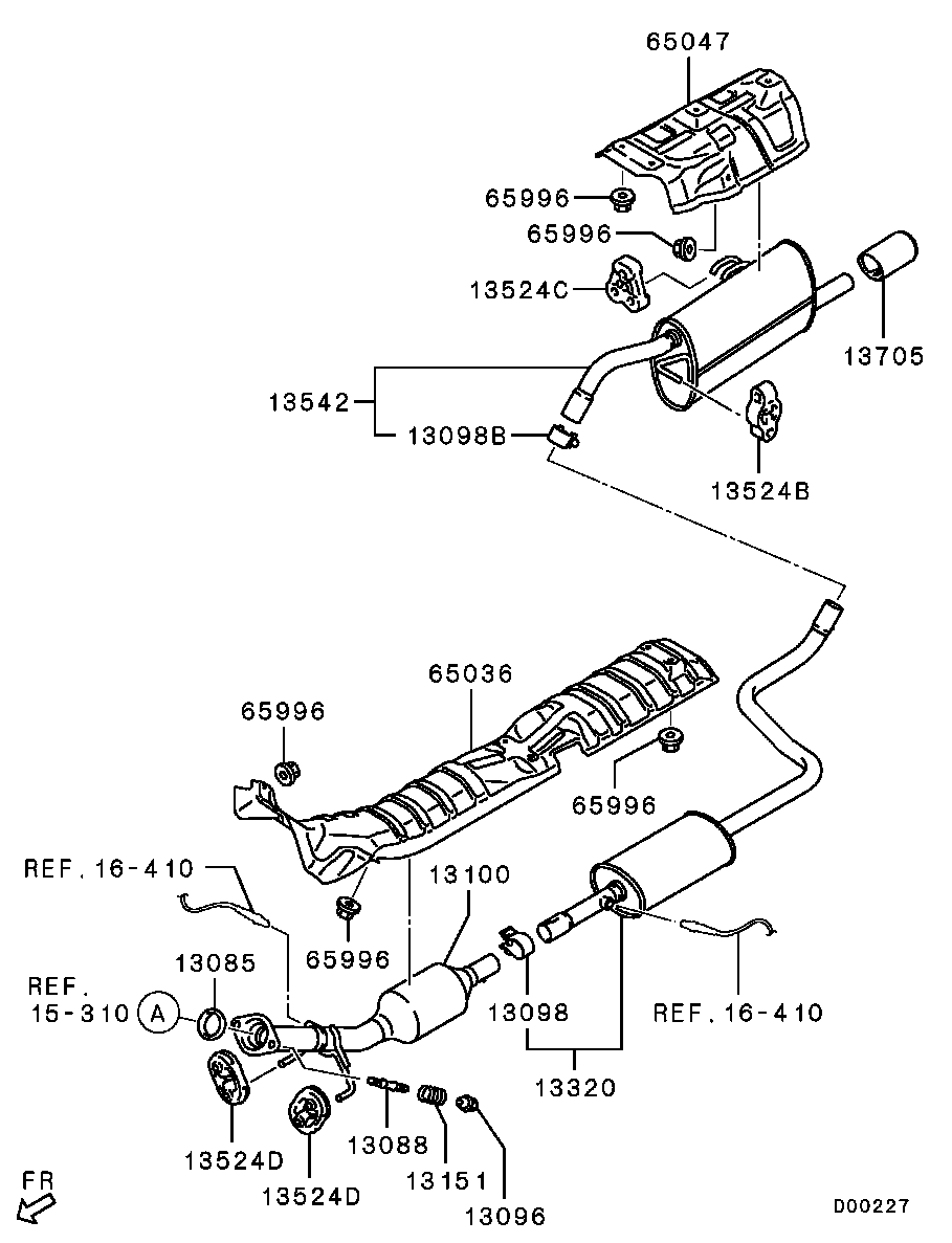 Mitsubishi MR597567 - Intake & exhaust - exhaust pipe & muffler: 01 pcs. xparts.lv