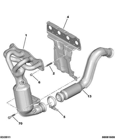 PEUGEOT (DF-PSA) 0341 L3 - Front catalytic exhaust manifold: 01 pcs. xparts.lv