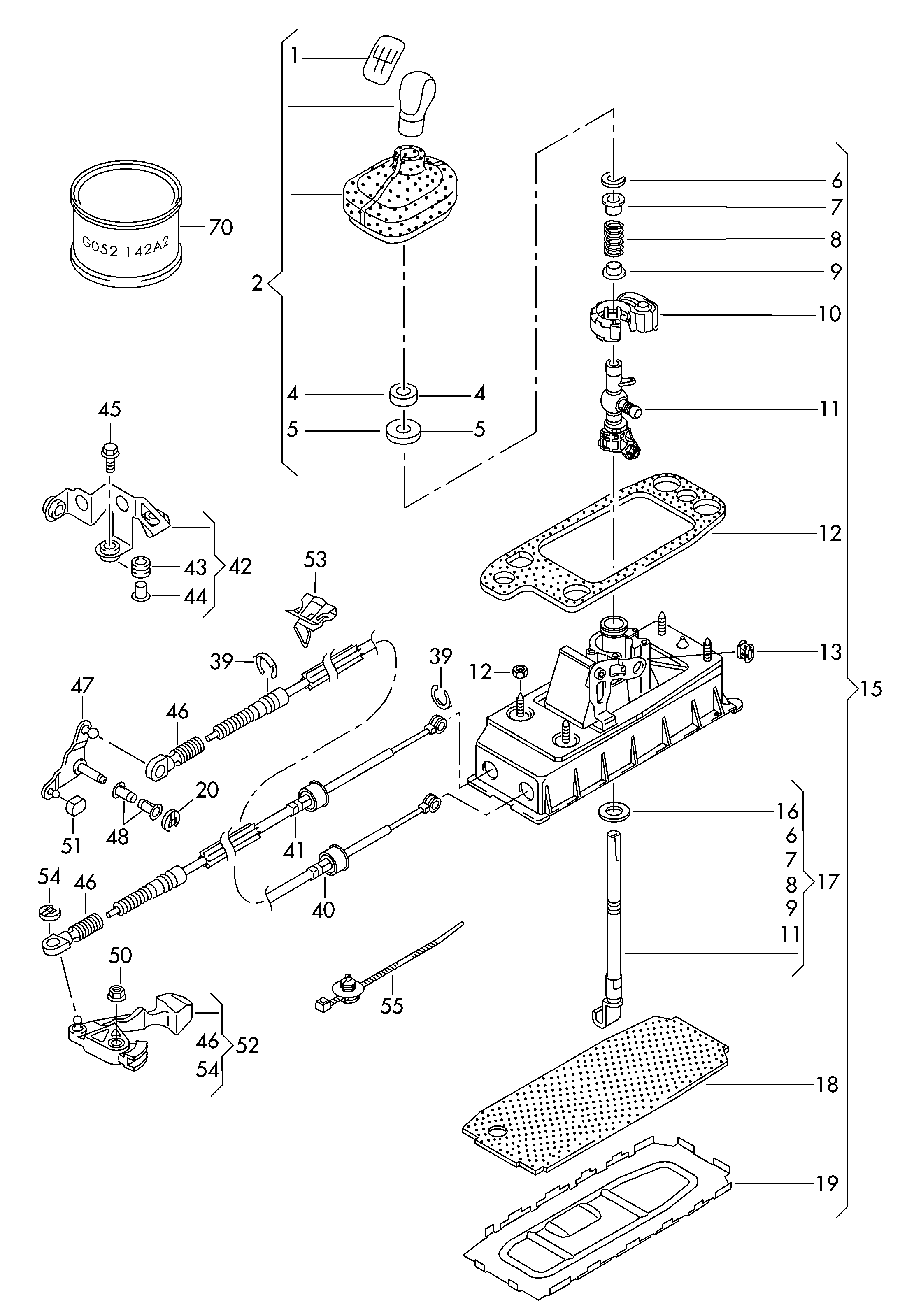 AUDI 5K0 711 203 - Selector mechanism: 1 pcs. xparts.lv