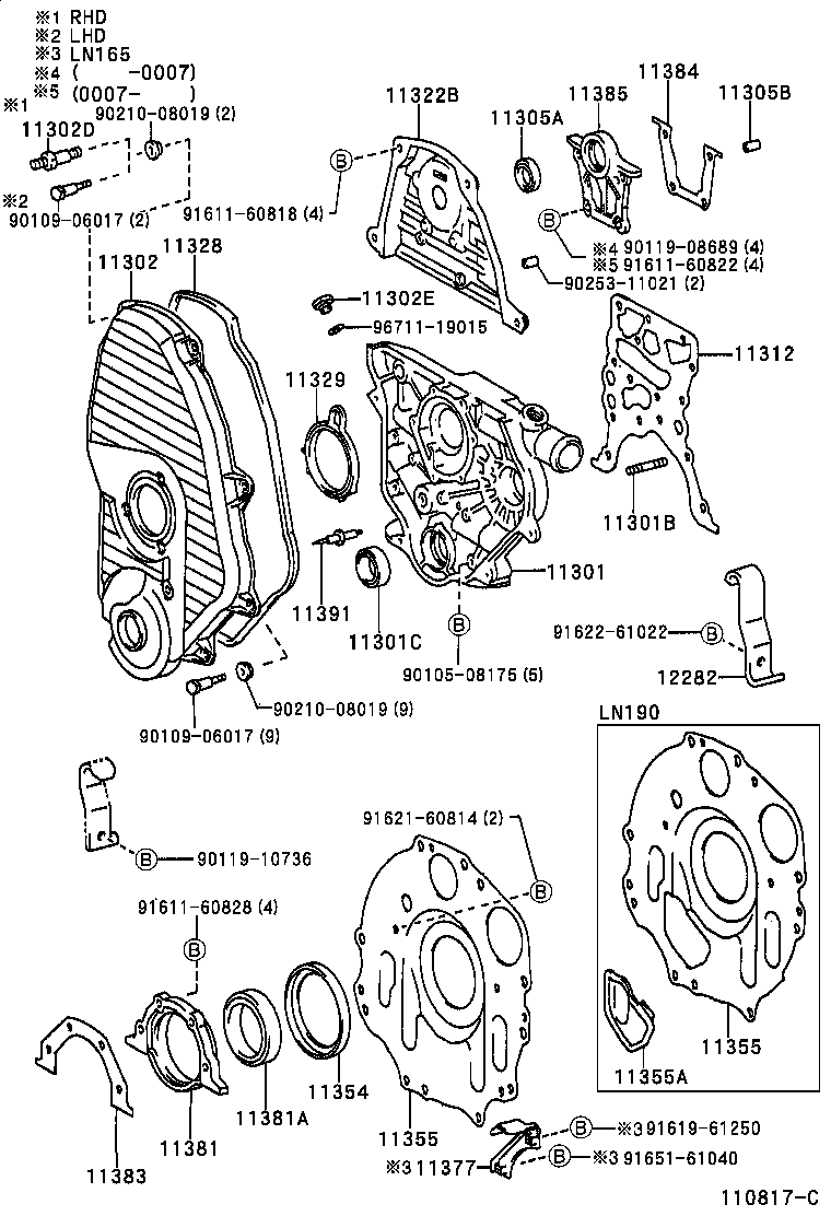 TOYOTA 11311-54052 - Stūres mehānisma karteris xparts.lv